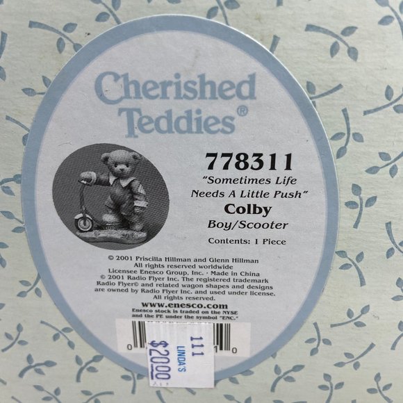 Vintage Cherished Teddies Colby - Sometimes Life Needs A Little Push #778311 - Picture 4 of 7